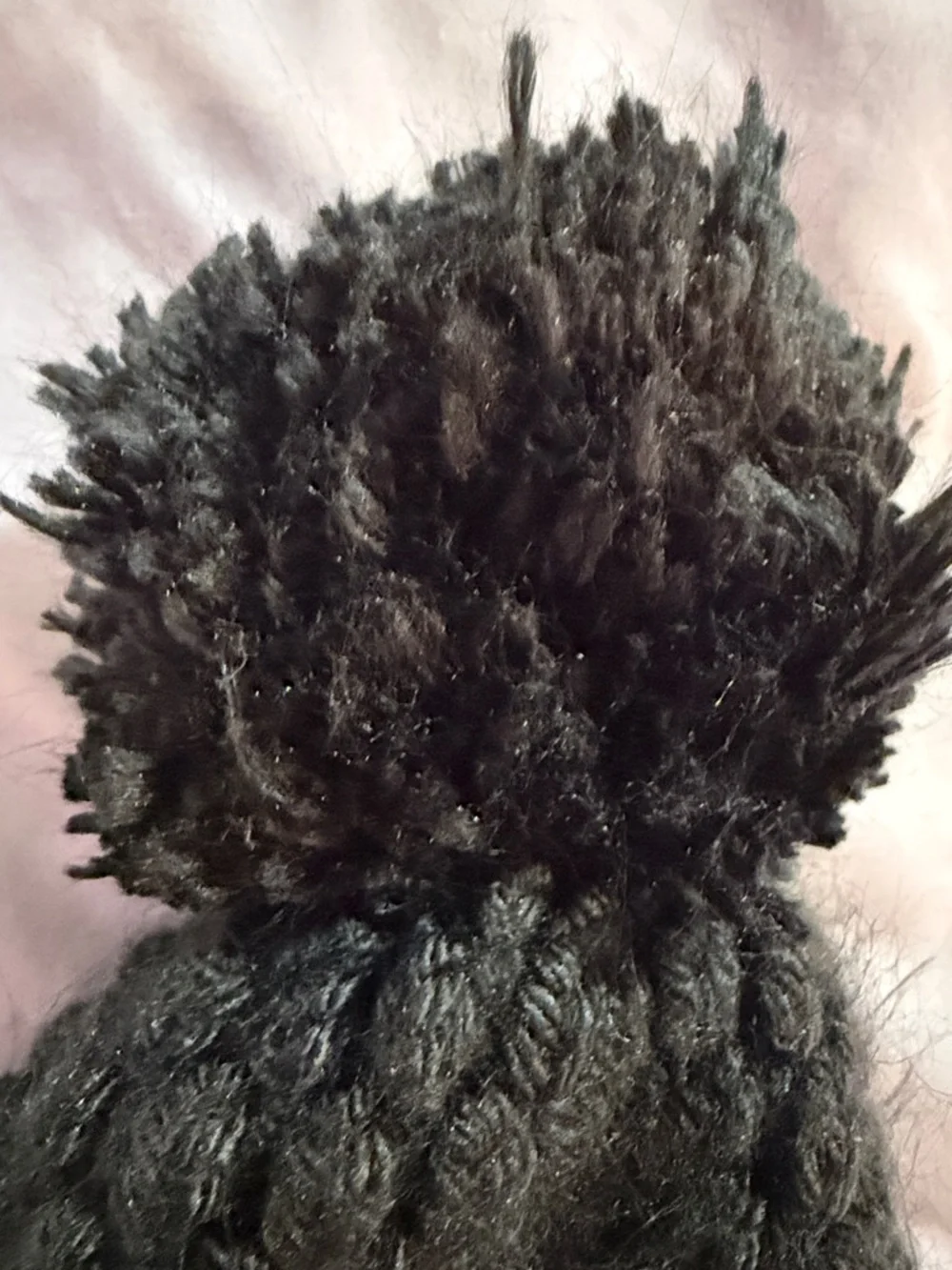 Kids Knit Pom-Pom Beanie Hat in Charcoal Gray